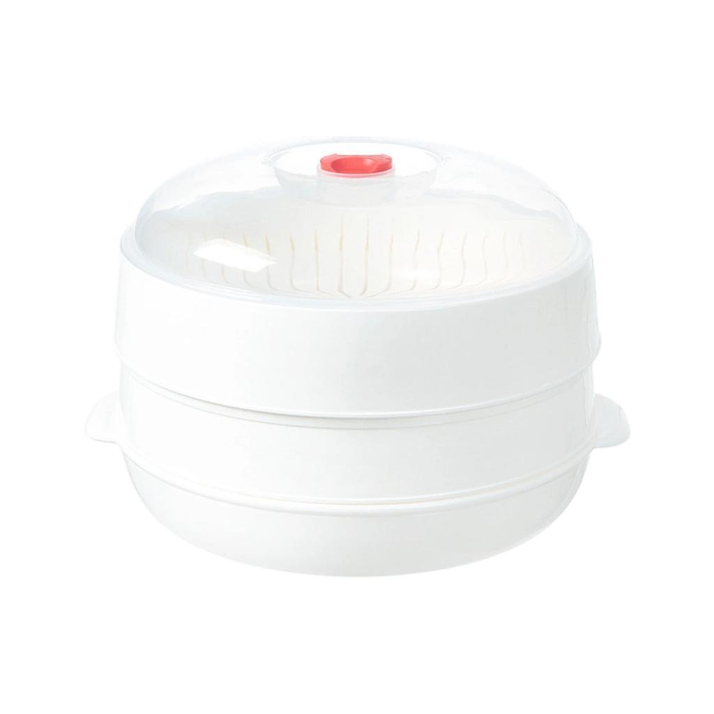 Microwave Safe Steamer Box With Wide Ergonomic Handles Transparent Lid And Steam Vents For Efficient Heating PP5 Material Multi Layer Design