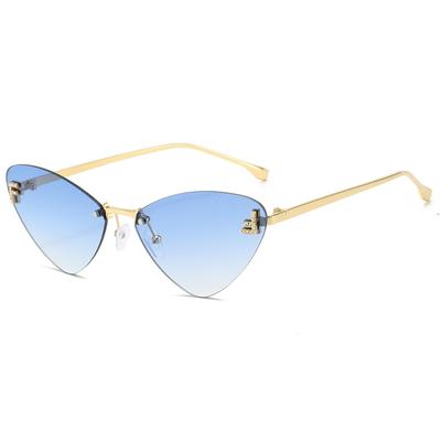 Frameless Triangular Cat Eye Letter F Sunglasses Sunglasses Personalized Metal Sunglasses Sunscreen Sunglasses