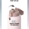 Tyeso 1500ML Travel Mug with Handle Vacuum Flasks Water Bottle Leak-Proof Lid for Outdoor Sports Hiking Large Capacity Drinkware with Eye Sticker