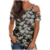Women's  Hollow Out Solid Printing Casual Short SleeveT-shirt  Tops Blouse