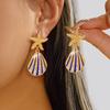 Exquisite Starfish Shell Dangle Earrings for Women Boho Imitation Pearl Gold Plated Earring Summer Beach Party Aesthetic Jewelry