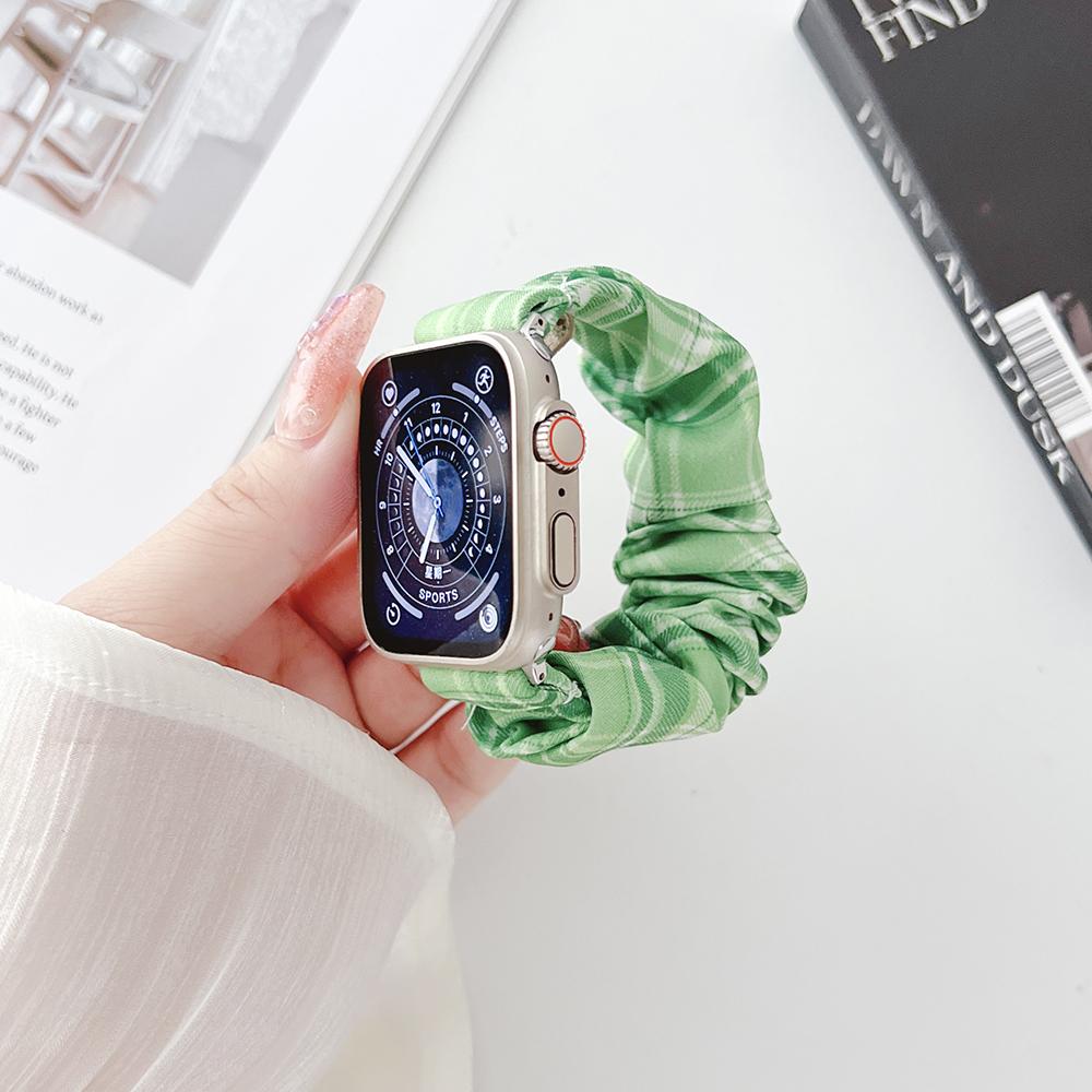 

Scrunchie Soft Loop Nylon iWatch Band for Apple Watch Bracelet 38mm 40mm 41mm 42mm 44mm 45mm 46mm 49mm Stretchy Women Elastic 38mm 40mm 41mm