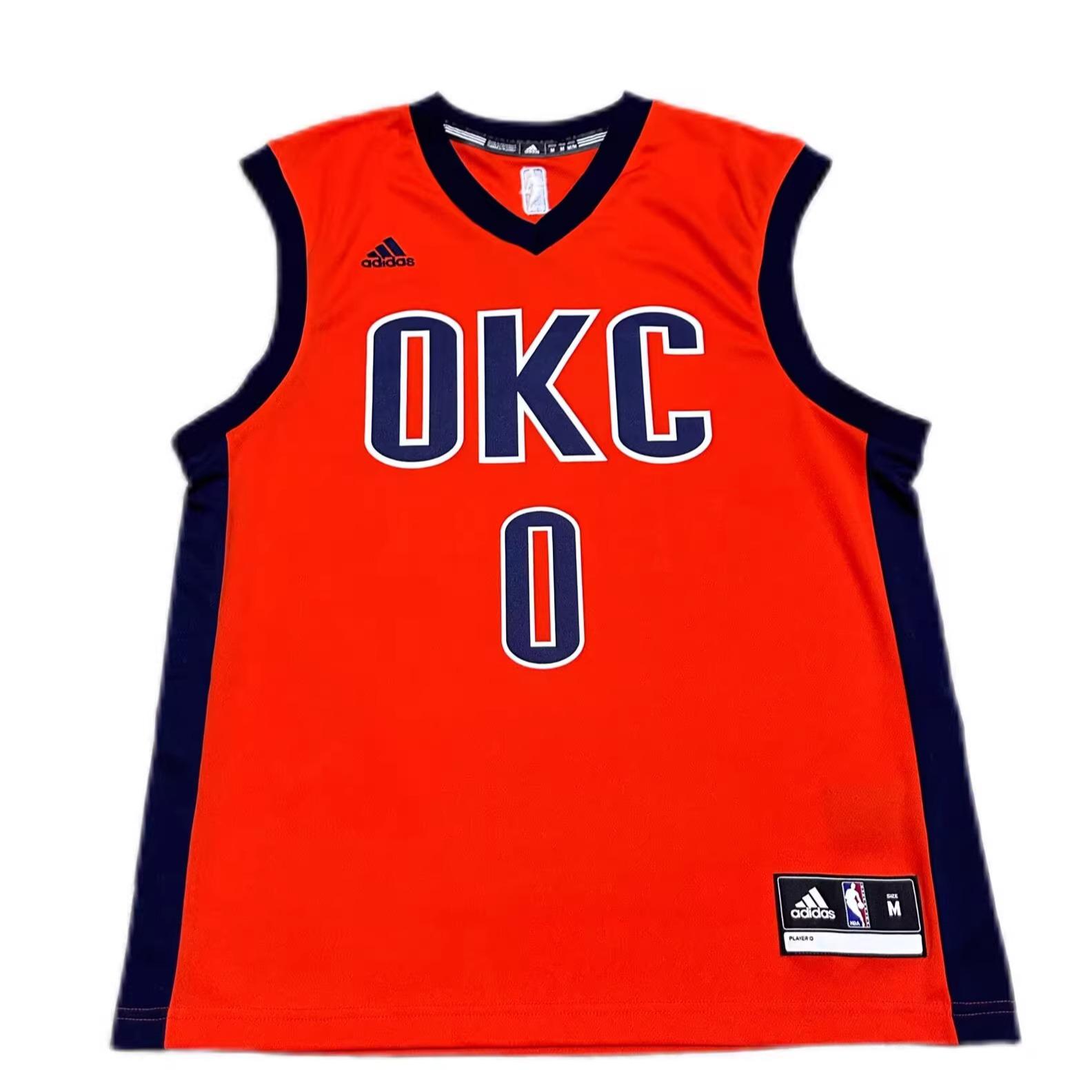 

Adidas X NBA Collaboration Oklahoma City Thunder Russell Westbrook 0 V-Neck Fashion Soft Sleeveless Basketball Jersey Unisex jersey 7818A-3KM-AEB1071 S