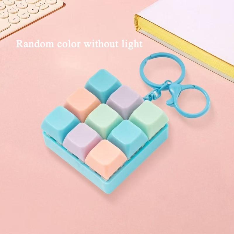 

Relaxing DIY Keyboard Fidget Keychain Keys Button Keycap Finger Keyboard Cap 9Keys Relief Stress Pinch Toy Adult Desk Decoration