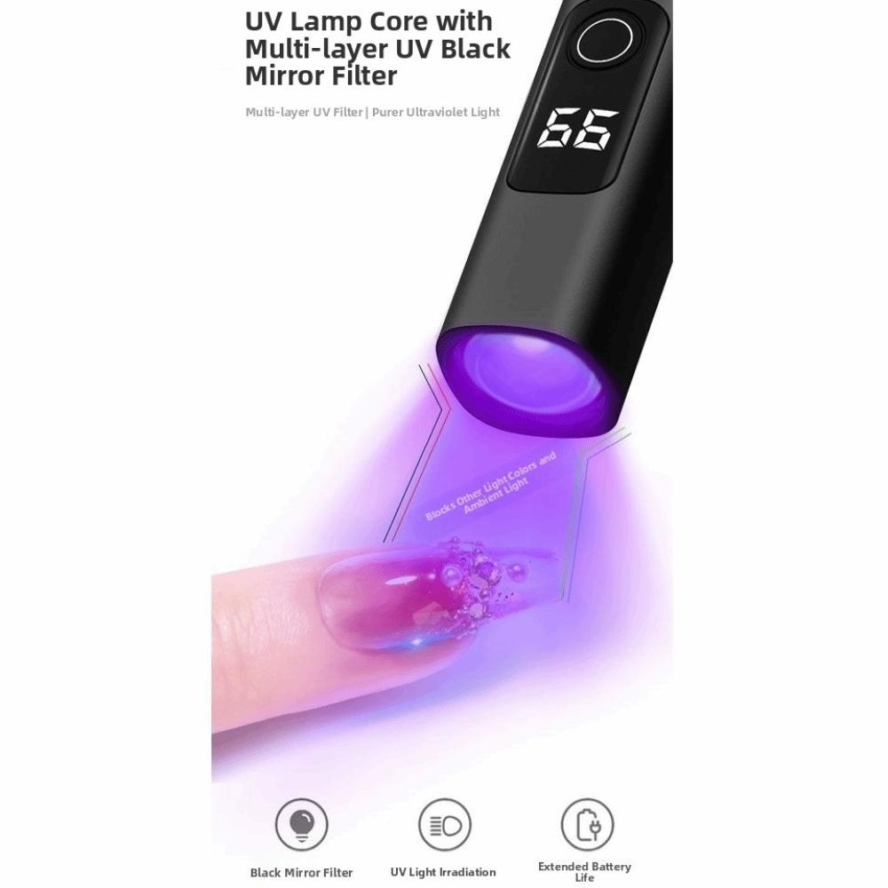 Mini UV Pen-Style Nail Dryer with LED Display Handheld UV Light Fast Curing Gel Nails Gel Polish Drying Lamp Nail Art Tools