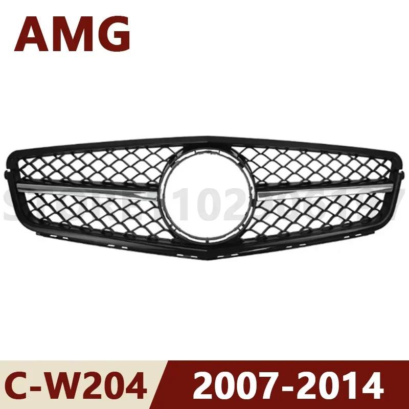 For 2007-2014 W204 C-Class Mercedes Benz C180 C200 C250 C300 C43 AMG GT Front Bumper Grille Hood Grill
