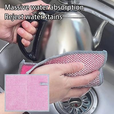 Panno per la pulizia multiuso per uso domestico, portatile, multifunzionale, in filo di acciaio spesso, forte attrito, assorbente l'olio