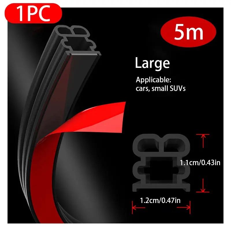 Car Rubber Seal Strips DoubleLayer Auto Weatherstrips Soundproof Rubber Car Sealing Strip Auto Noise Insulation Accessories