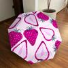 1pc Strawberry Pattern Automatic Folding Umbrella, 8 Ribs Iron Frame, Suitable for Outdoor Travel and Daily Use Yy251120203