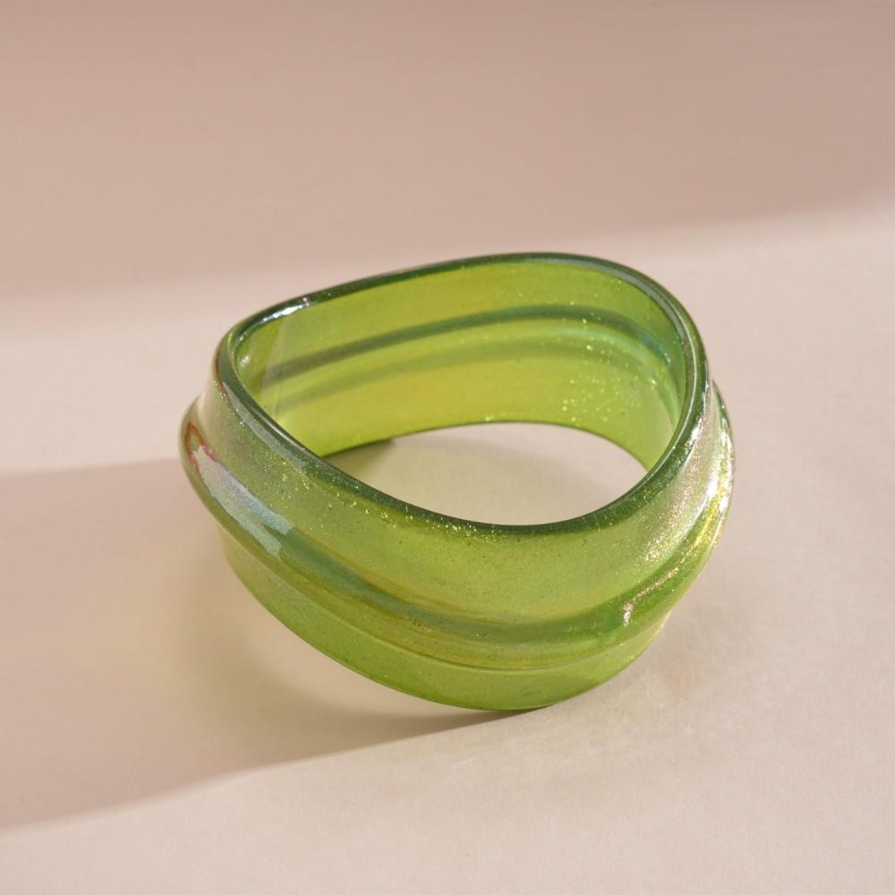 Bohemian Irregular Wide Bracelet Minority Design Colorful Hand Ring Temperament Resin Bangle  Girls