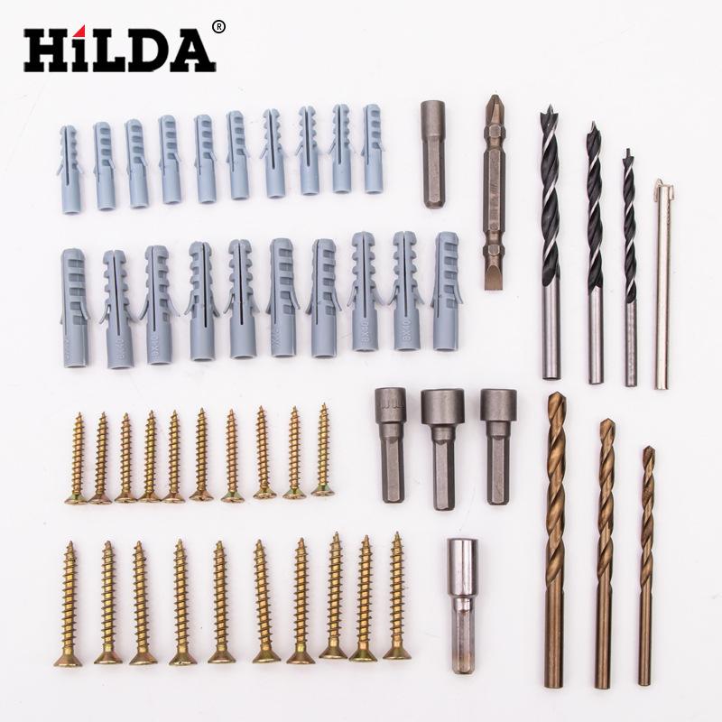 HILDA Electric Screwdriver & Drill Accessory Set: Screws, Small Yellow Croaker Expansion Screws, Socket Wrench.