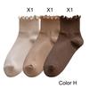 3 Pairs/Lot Cute Socks For Women New Japanese Style Breathable Girls Short Socks Kawaii Solid Socks Frilly Ruffle Socks Casual