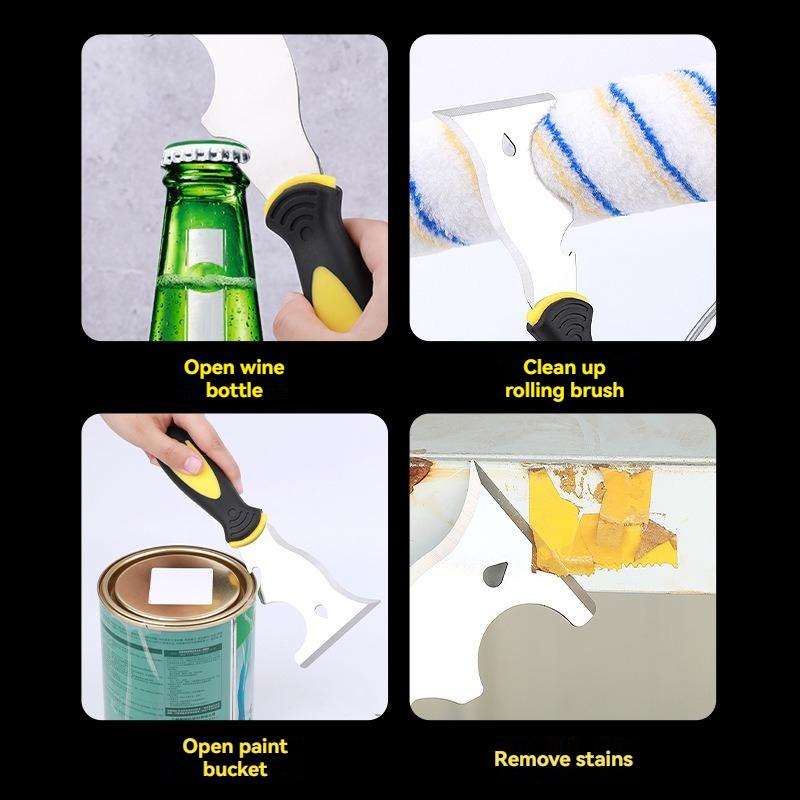 15 in 1 Multi Use Putty Knife Stainless Steel Paint Scraper Removal Construction Tool for Wallpaper Can Opener Home DIY