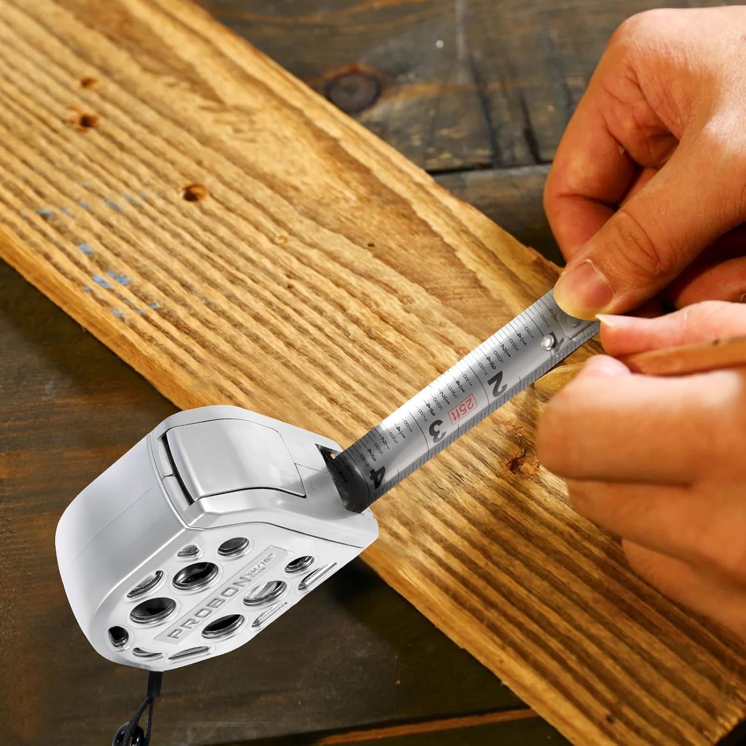 

2025 Новая 25-футовая измерительная лента из нержавеющей стали, Защита от ржавчины, Сильный магнетизм на дне, Полый дизайн, Подарочная лента, Портативная самоблокирующаяся рулетка