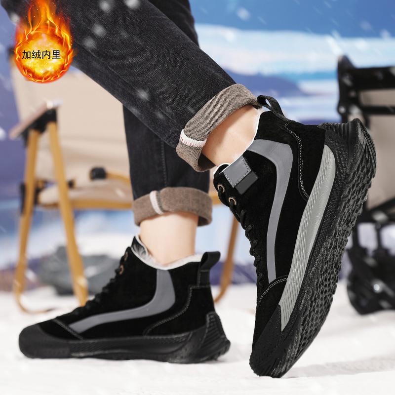 Лоферы Спортивная и Повседневная Зимняя Спортивная Обувь для Мужчин Обувь с хлопковой — фото 4