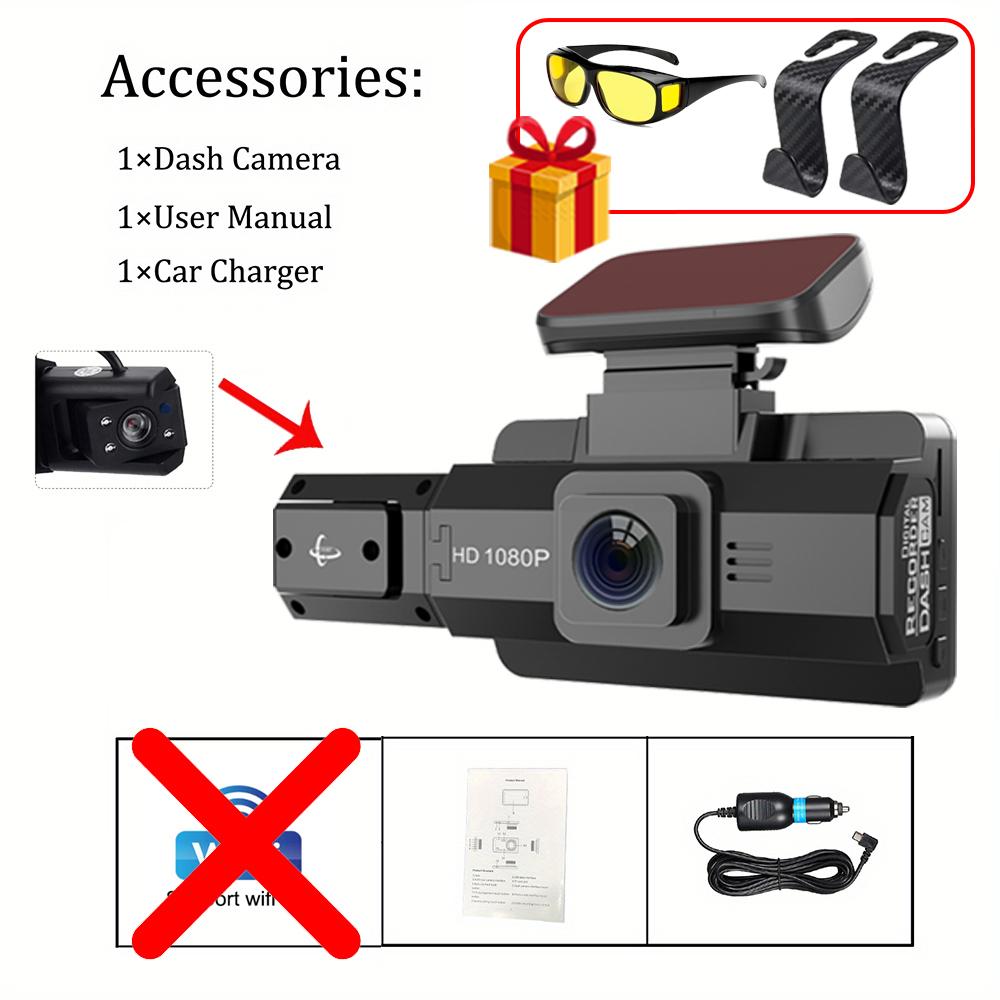 

WIFI Dash Cam для автомобилей 1080P Dual Lens Video Recorder Camera для автомобиля Night Vision Driver Car Dvr Black Box Car Accessories NONE