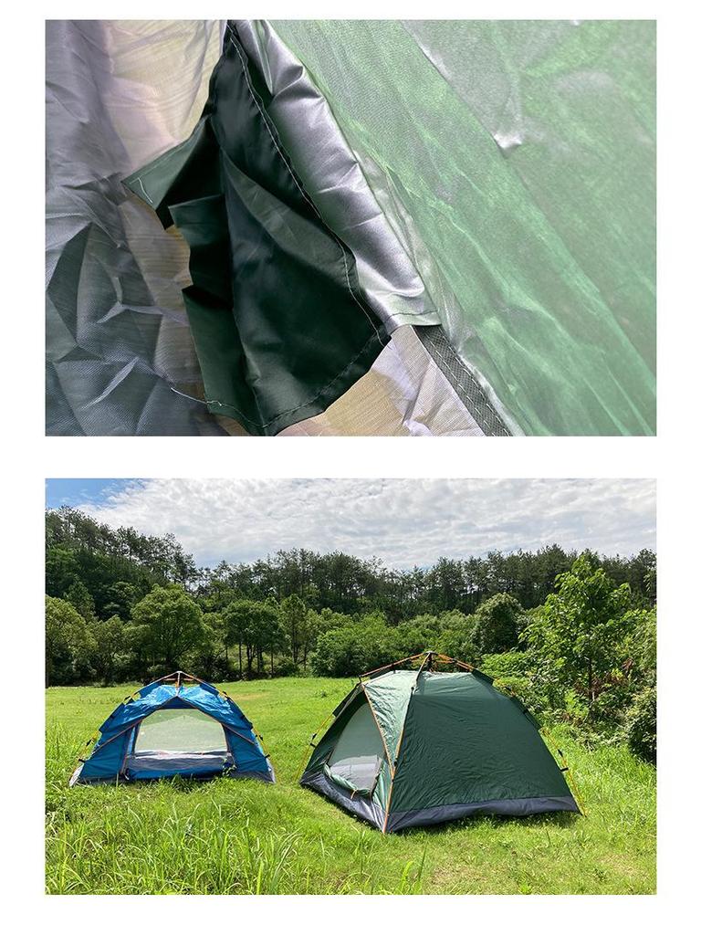 Outdoor Hydraulic Camping Tent - Mosquito-Proof, Sunscreen, 3-Person Capacity
