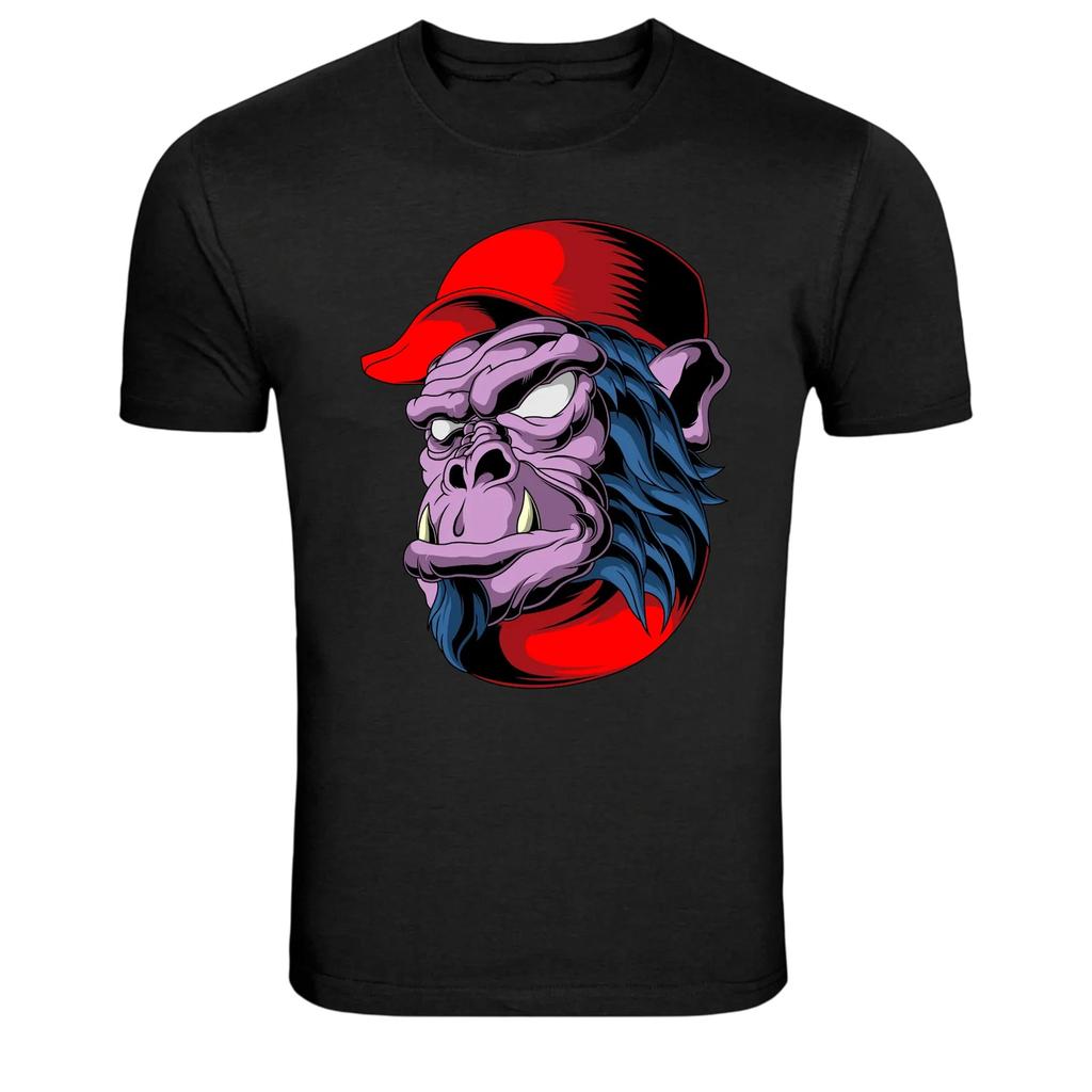 Angry Gorilla With Red Cap Street Style Graphic T-Shirt