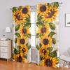 2 Pieces, Vibrant Countryside Sunflower Curtains - Semi Transparent - Suitable for Living Room, Bedroom, Office Home Decoration.