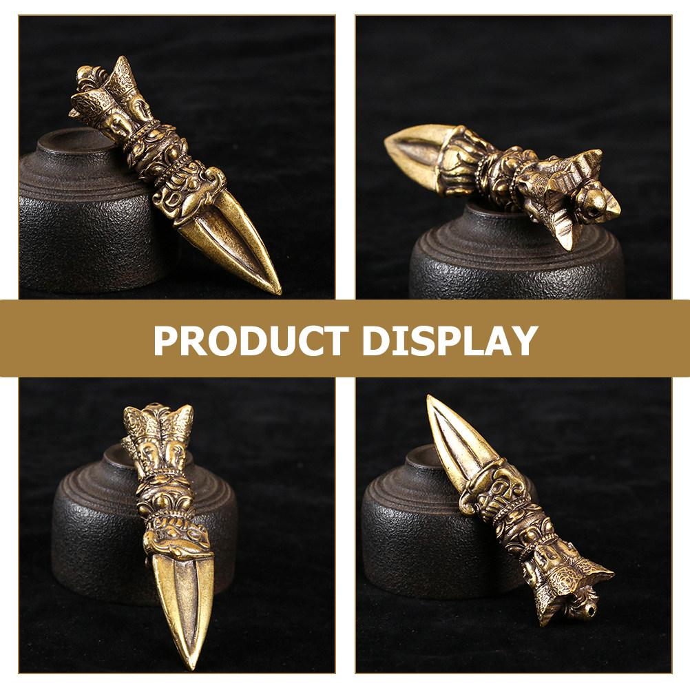 Style Vintage Vajra Pestle Brass Decor Exquisite Indoor Desktop Small Ornament Home Decoration Vajra Pestle Decor