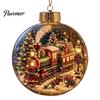 Durable Holiday Party Supplies Glowing Christmas Story Ornament, Mini Scene in Ball, Light Up Hanging Decorations for Garden Clear Plastic Ball