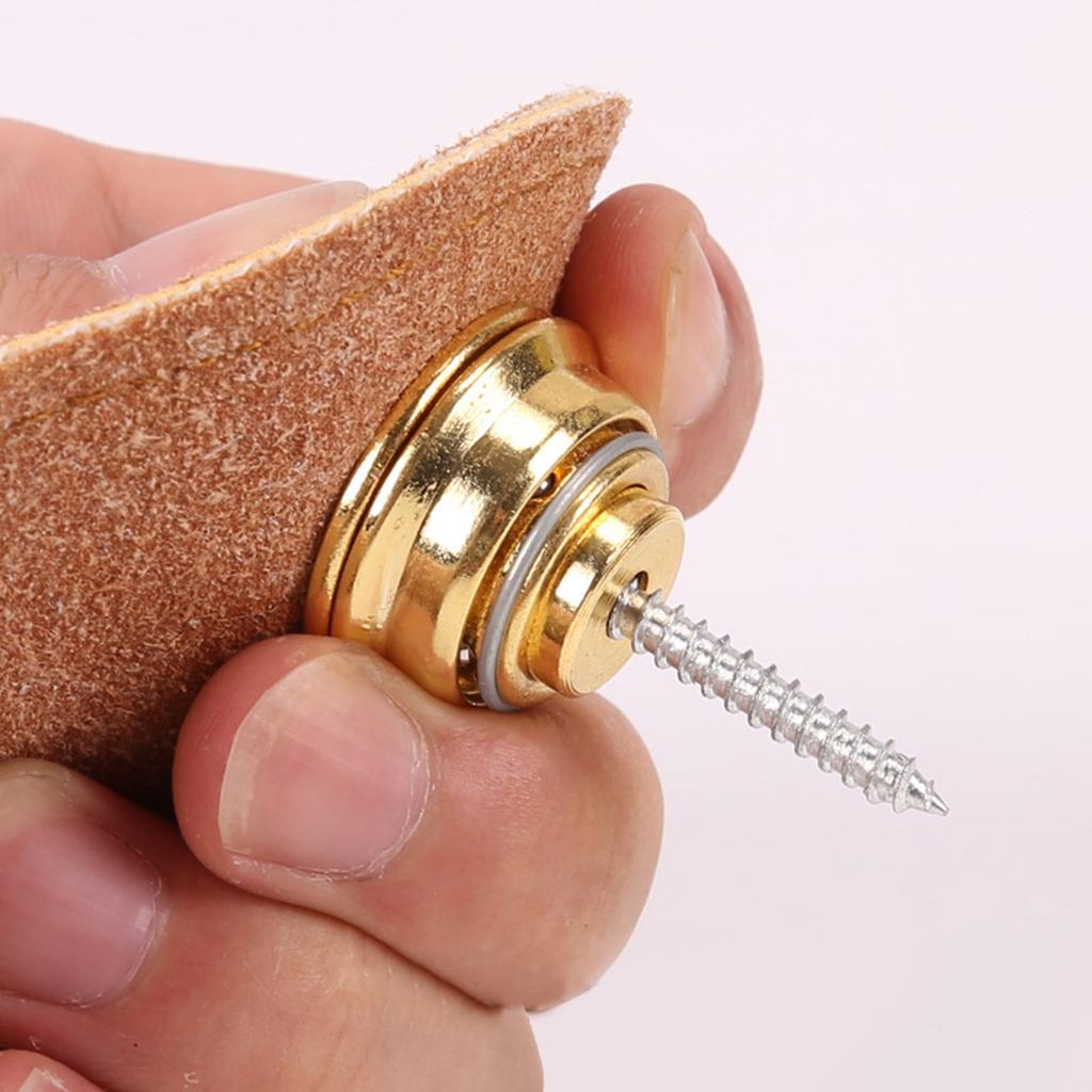 2Pcs Guitar Strap Lock Guitar Strap Button Set Metal Strap Lock Flat Mushroom Head for Acoustic Electric Guitar Ukulele