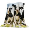 Cow Print Blanket Black White Bed  Throws Soft Couch Warm Small Blankets Plush Gift for Daughter Mom, Bedroom Decor Sofa Cozy