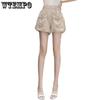 WTEMPO Summer Women's Large Size Shorts Thin Slim High Waist Shorts Loose Wide Leg Shorts Thin Section Design Sense Denim Shorts Casual Shorts