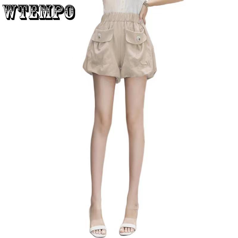 WTEMPO Summer Women's Large Size Shorts Thin Slim High Waist Shorts Loose Wide Leg Shorts Thin Section Design Sense Denim Shorts Casual Shorts
