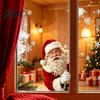 Christmas Window Decorations Peeking Santa Claus Static Cling No‑Glue Sticker Festive Art Reusable Glass Decal Holiday Atmosphere Decor for Home