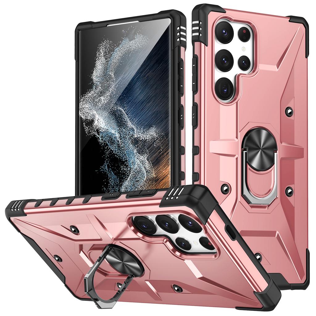 For Samsung Galaxy S25 Ultra Case PC+ TPU Anti-Drop Phone Cover with Ring Kickstand