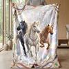 Horses of Elements Theme blanket Lightweight Warm Flannel Blanket Decorative Throw Blanket for Home Decoration