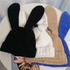 Dopamine Bunny Eared Knitted Hat For Women Winter Warmth Cute Animal Style