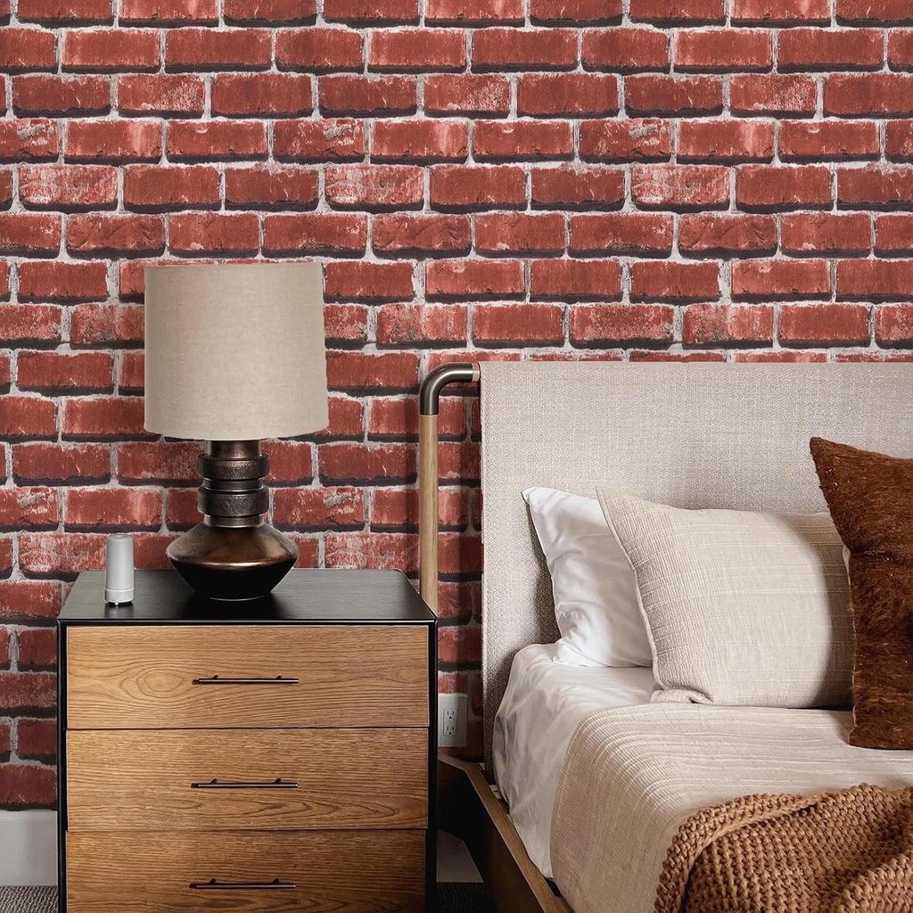 Peel and Stick Contact Paper for Wall Faux 3D Brick Self Adhesive Contact Pap