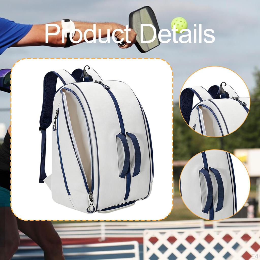 Pickleball Backpack Nylon Adjustable Shoulder Straps Accessories Paddle Carrying Bag for