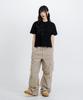 LEMAIN SECOND Crop Plain Oversized Short Sleeve T-Shirt [Black]