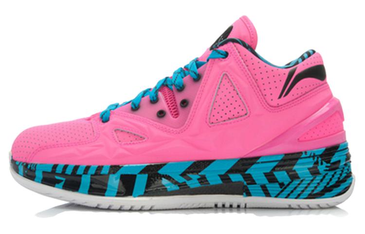 Li Ning WOW 2 Return, Фламинго Нескользящие Легкие Низкие Баскетбольные Кроссовки Мужские Розово-Сине-Черные ABAJ003-14 43.5