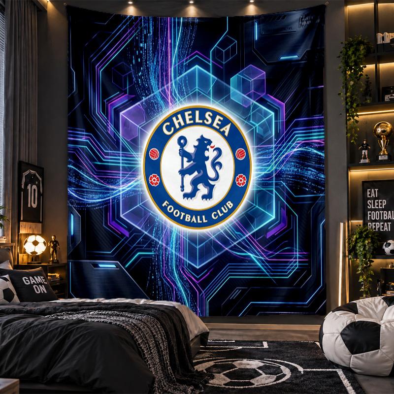 Gobelin wiszący na ścianę z nadrukiem Chelsea FC Tkanina do salonu sypialni wystroju domu