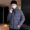 Baumwollkleidung Herrenmodelle Winter Locker Warm Kurzabschnitt Verdickt Einfarbig Baumwollkleidung Lässige Kapuzen-Baumwolljacke