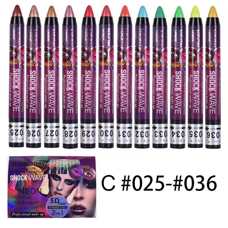 36 farbe Lidschatten Stift Lippenstift Wasserdicht 2-in-1 Lidschatten Stick Set