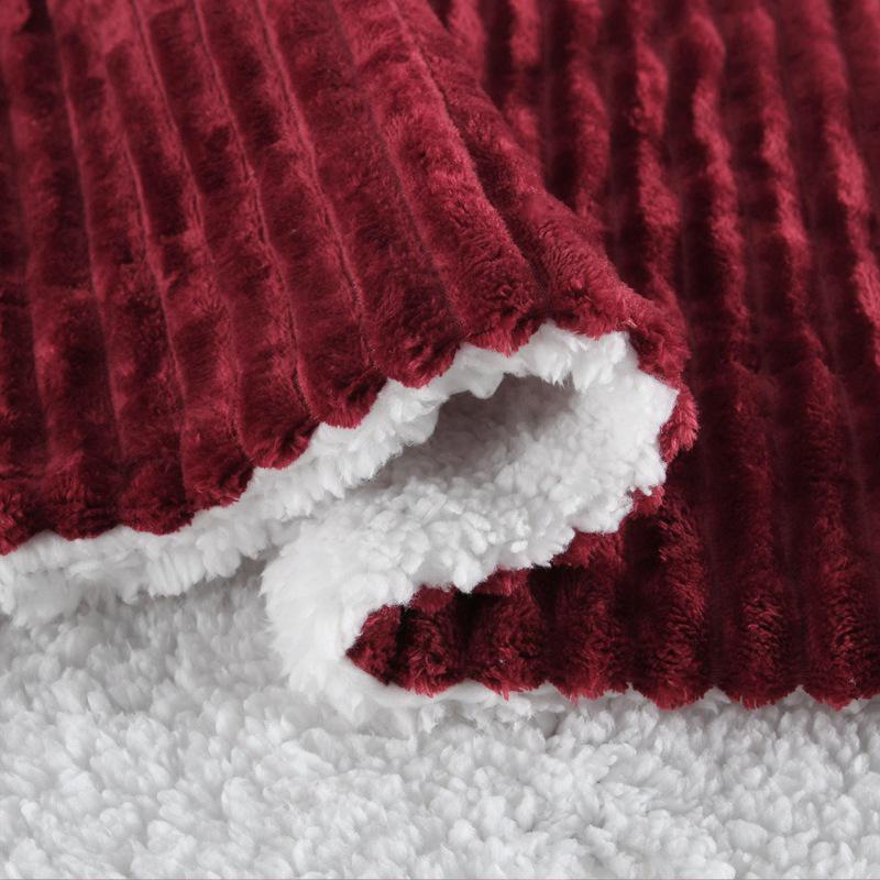 Lambswool Double-Layer Solid Color Flannel Sofa Blanket