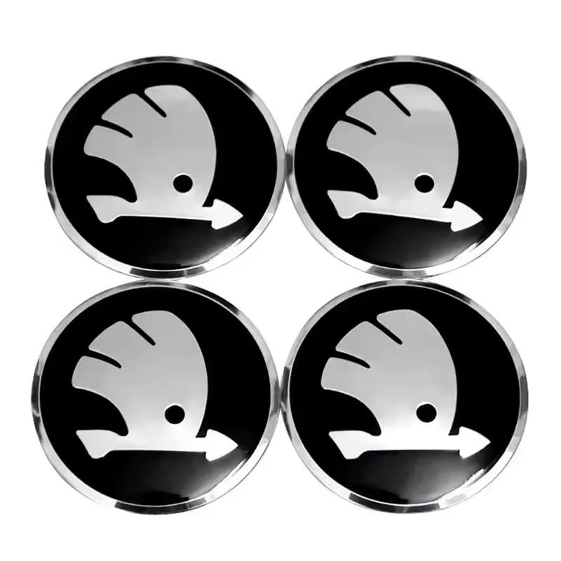 ABCDGD1 60/65mm Car Wheel Rims Center Caps Sticker Skoda Octavia A5 A7 Fabia 1 Superb Kamiq Rapid Yeti Citigo S Kodiak Accessories
