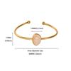 Gold-plated Oval Stone Bracelet Stainless Steel Cuff Bracelet Vintage Open Bangle  Women Jewelry