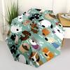1pc Dogs Hearts Fashionable Automatic Opening/Closing Folding Umbrella with 8 Bones, Windproof Portable, Daily Use146