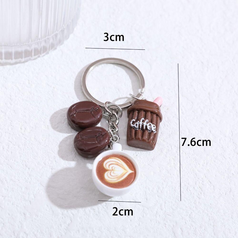 2PCS Mini Size Coffee Cup Keychain Coffee Shape Bag Pendant Mini Keychain Pendant  For Backpack