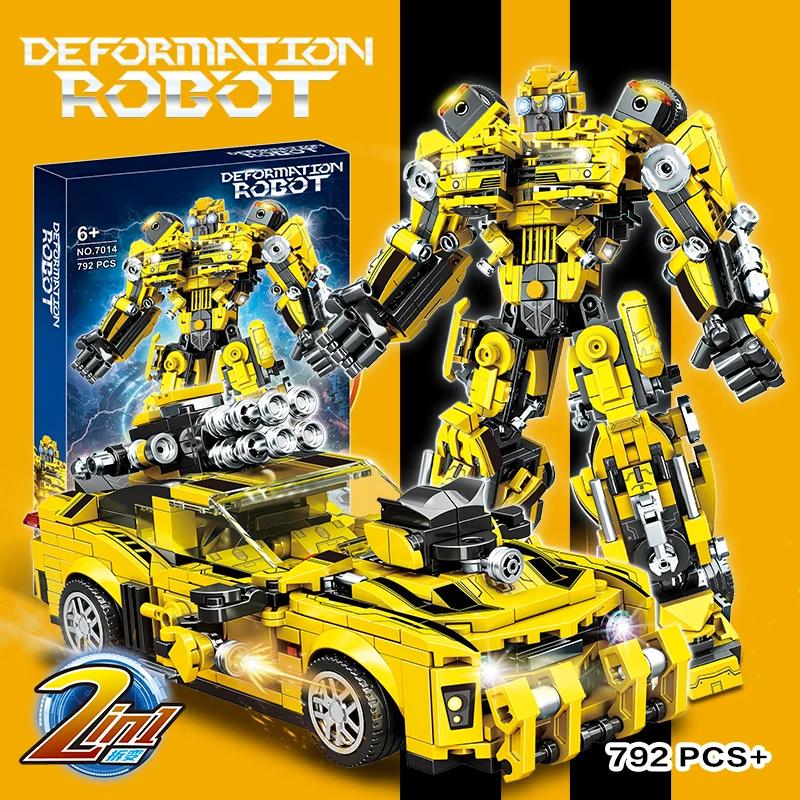 463PCS Transformation Optimus Prime Bumblebee Building Blocks Truck Sport Car Bricks Toy Gift For Children Christmas,Easter Gift