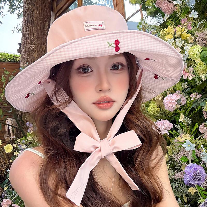 Starry Embroidered Fisherman Cap With Large Brim For Casual Sun Shield