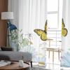 Watercolor Flower Plant Butterfly Tulle Curtains For Living Room Sheer Curtain For Bedroom Kitchen Blinds Voile Curtains