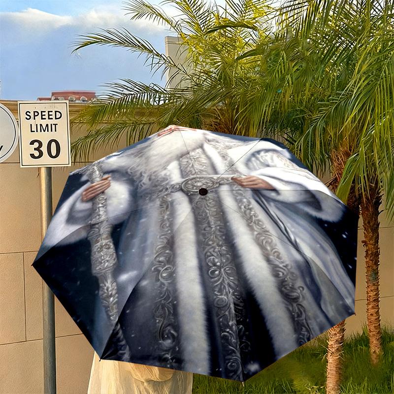 Majestic Winter Snow Automatic Umbrella Suitable Travel Portable Umbrella Outdoor Sun Shading Umbrella Gift Daily Essentials