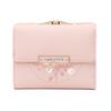 Purse women's summer new Korean PU printed buckle 3 fold bag simple all-in-one short women's money clip multi-card folding flap